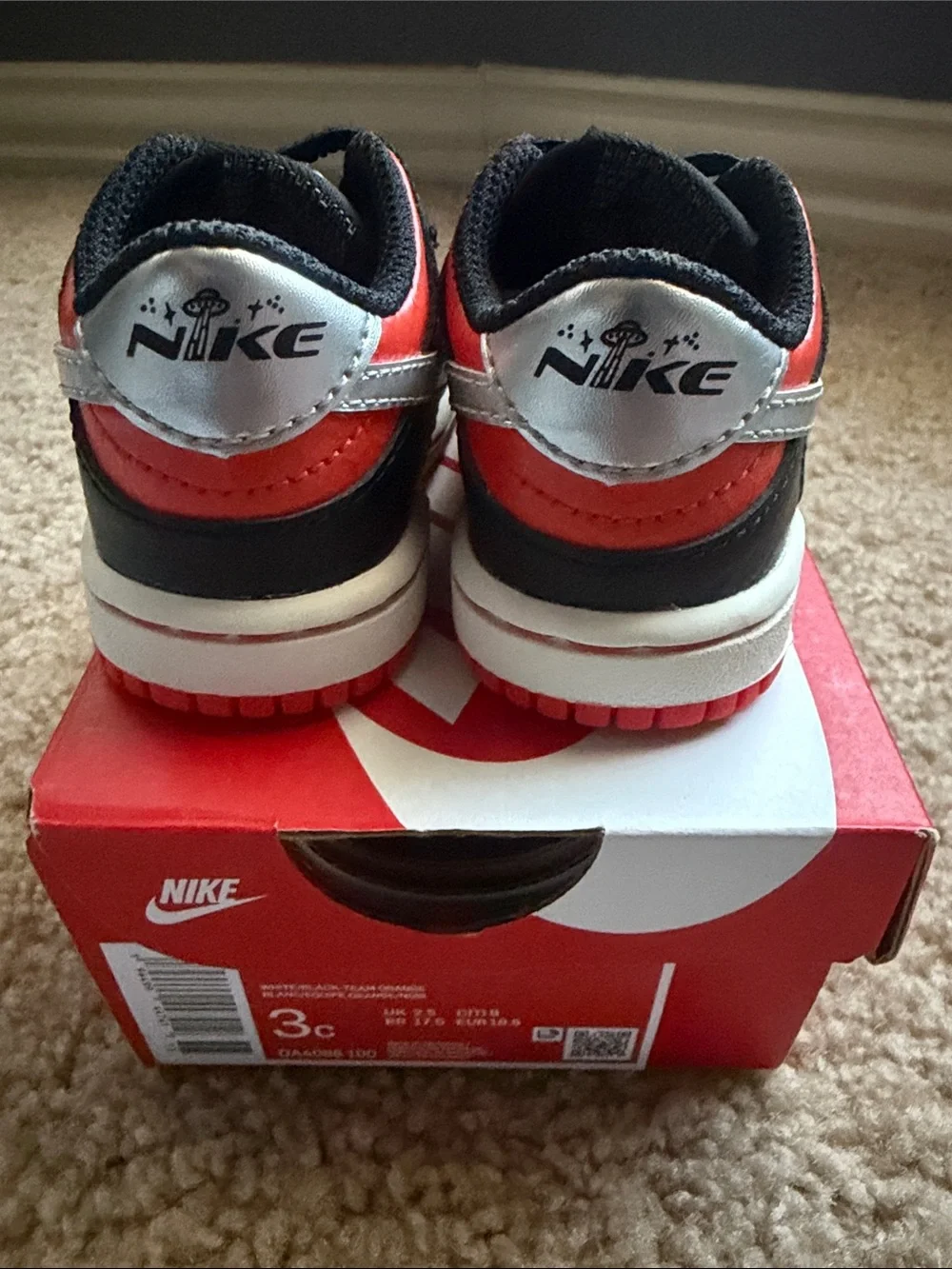 Baby Nike Blazer Mid ‘77 Orange and Black Low-Top Sneakers
